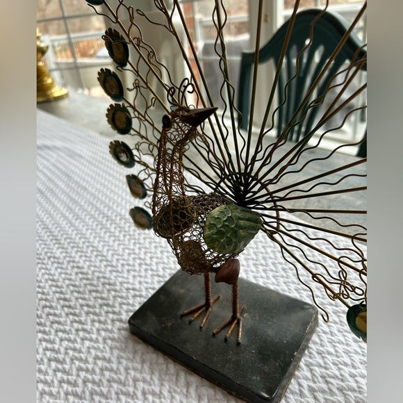 Wire Metal Peacock jewelry hang necklaces earrings 12.5” across x 14”tall sturdy - Picture 12 of 12